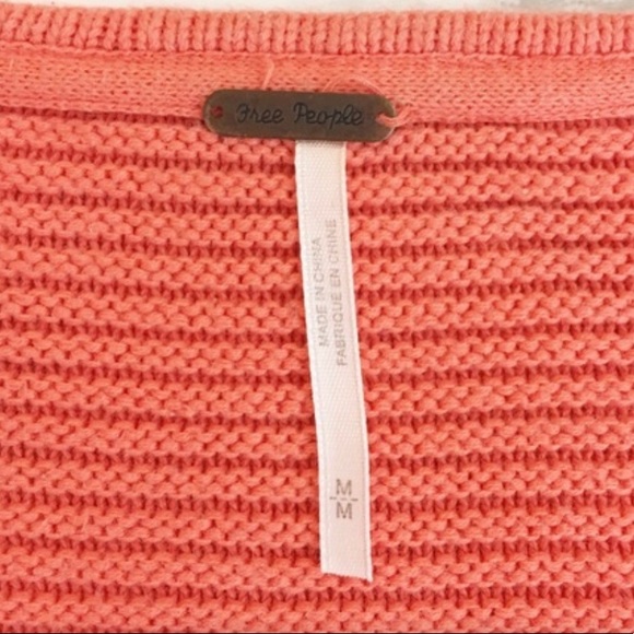 Free People | La Brea V Neck Sweater in Coral - Picture 5 of 7